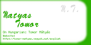 matyas tomor business card
